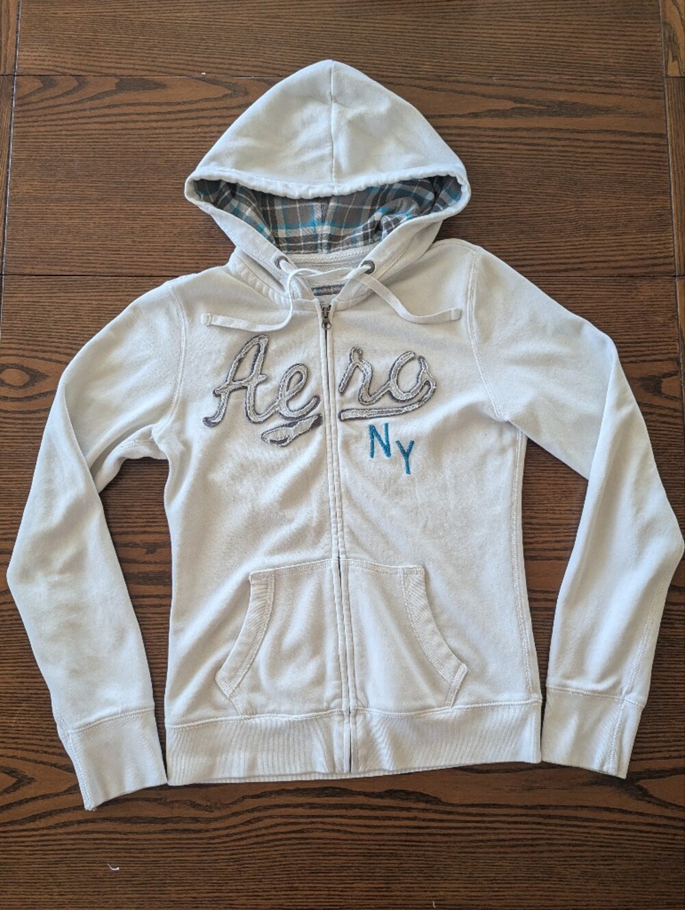 Aeropostale Zip-Up Hoodie with Blue NY Stitching